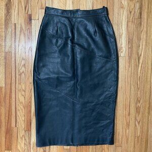 Vintage Black Leather Skirt